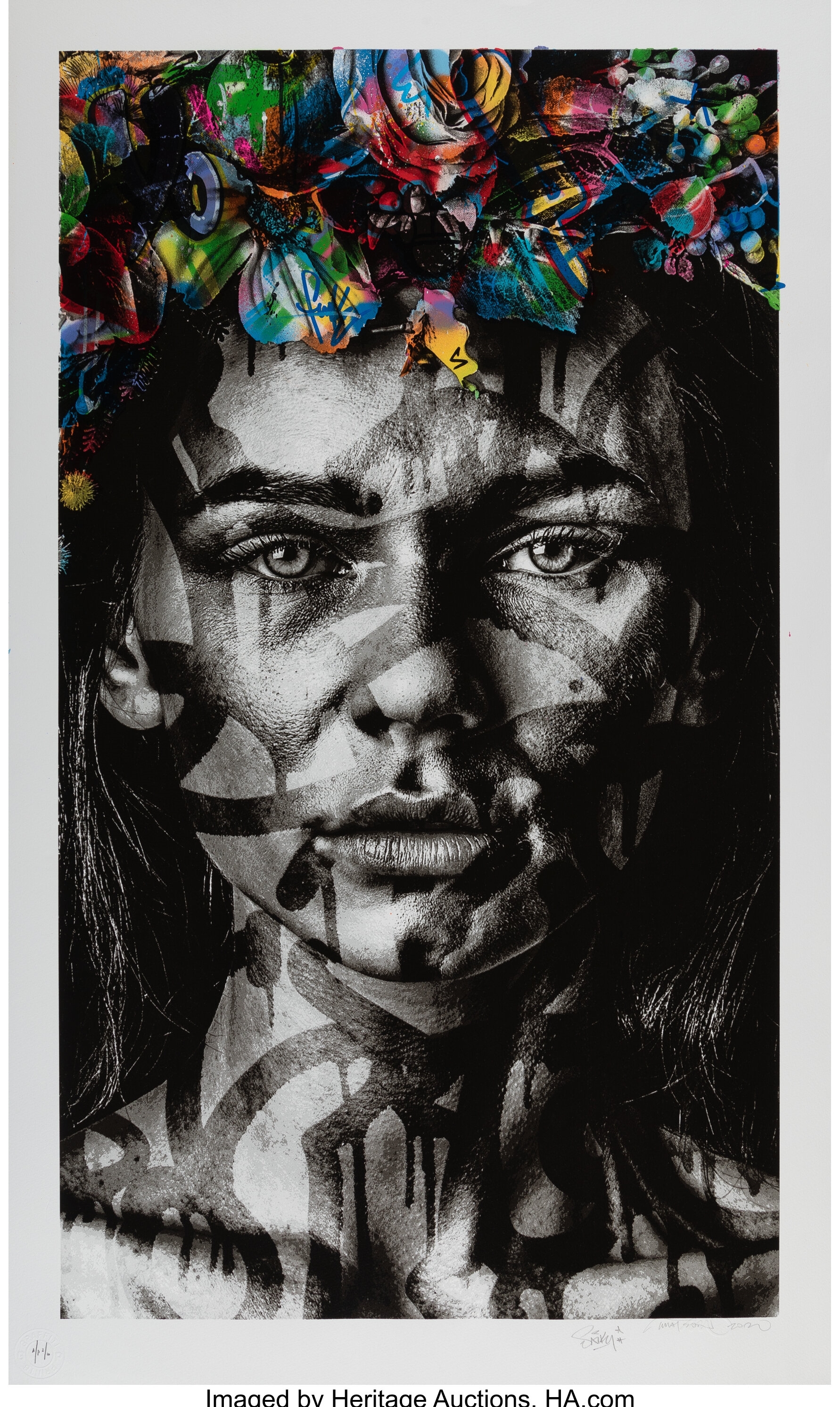 Artwork by SNIK, Transcend , 2020, Made of Screenprint in color with hand-embellishments on Somerset paper