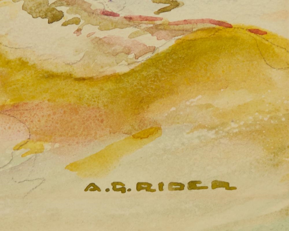 Artwork by Arthur Grover Rider, Balancing the Sail, Made of Watercolor and traces of graphite on thin paperboard