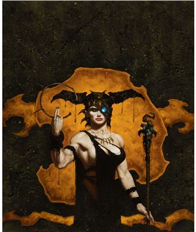Salicia, Dungeons & Dragons trading card art - Gerald Brom