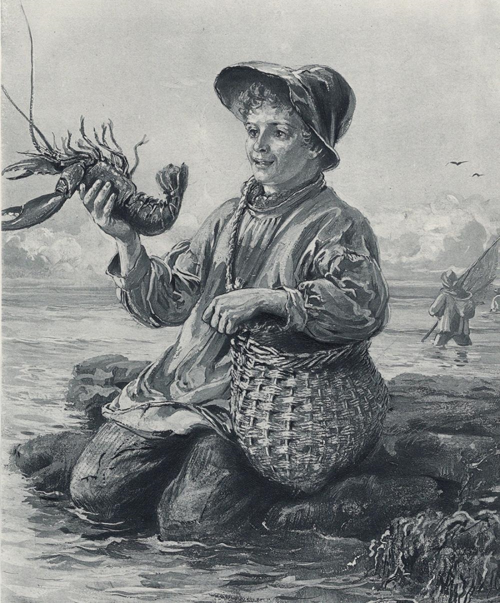 Davidson Knowles | Davidson Knowles 1800s Antique Print LOBSTER FISHING ...
