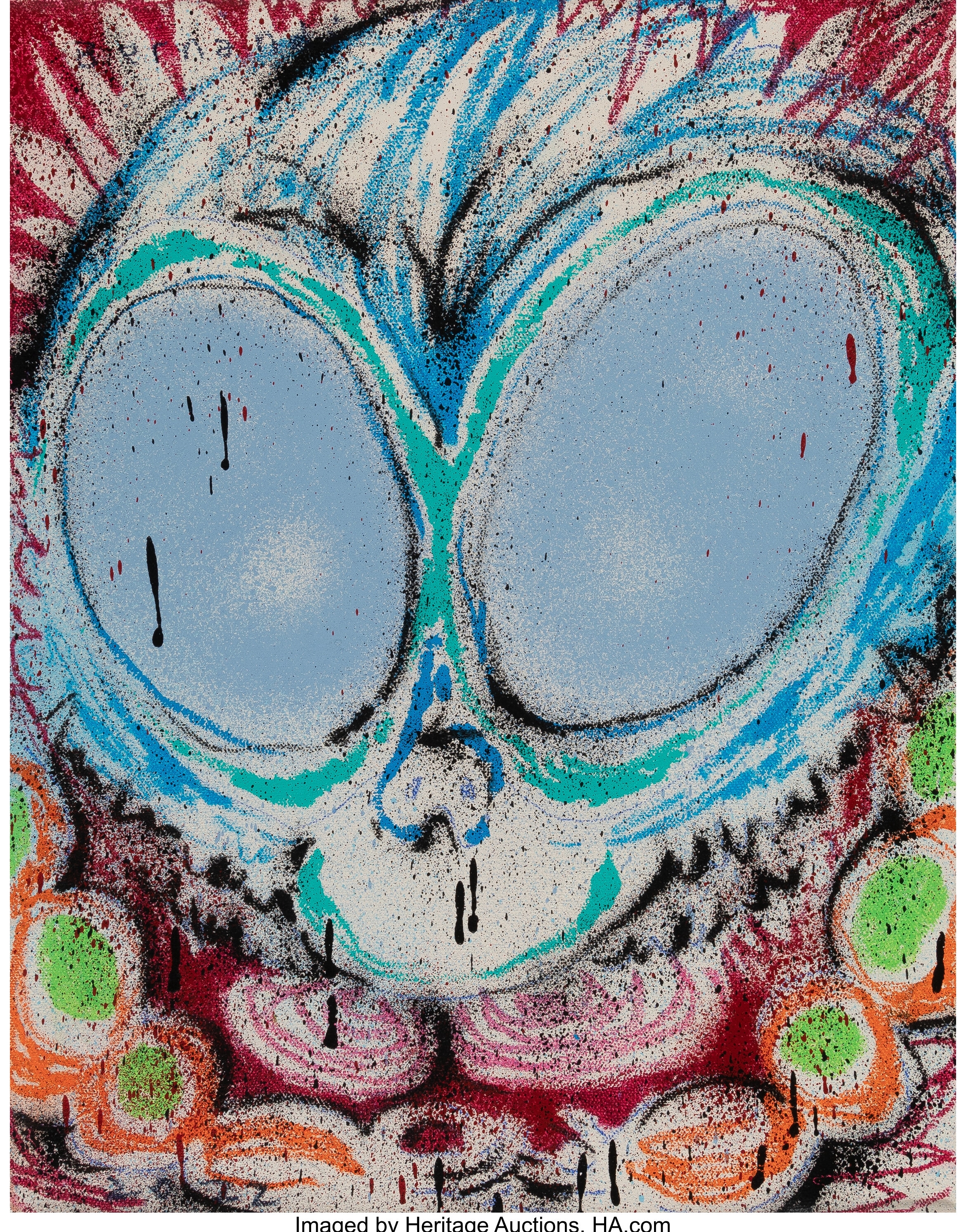 Artwork by Bernandi Desanda, Baby Blue Eyes, 2022, Made of Acrylic and spray paint on canvas