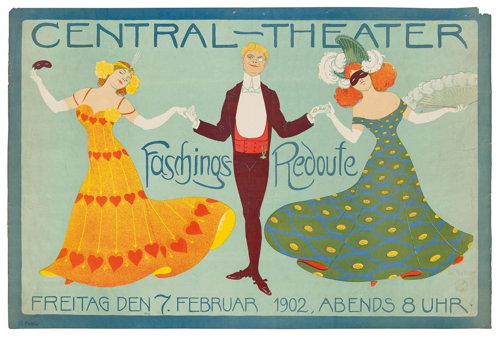 Artwork by Josef Goller, CENTRAL-THEATER, Made of lithographic poster