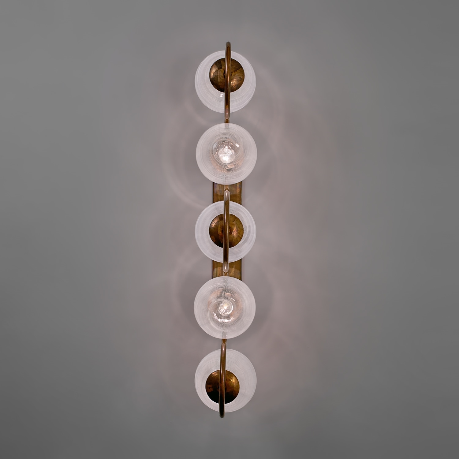 Artwork by Carlo Scarpa, Rare ceiling light, model no. 208, Made of Mezza filigrana glass, copper