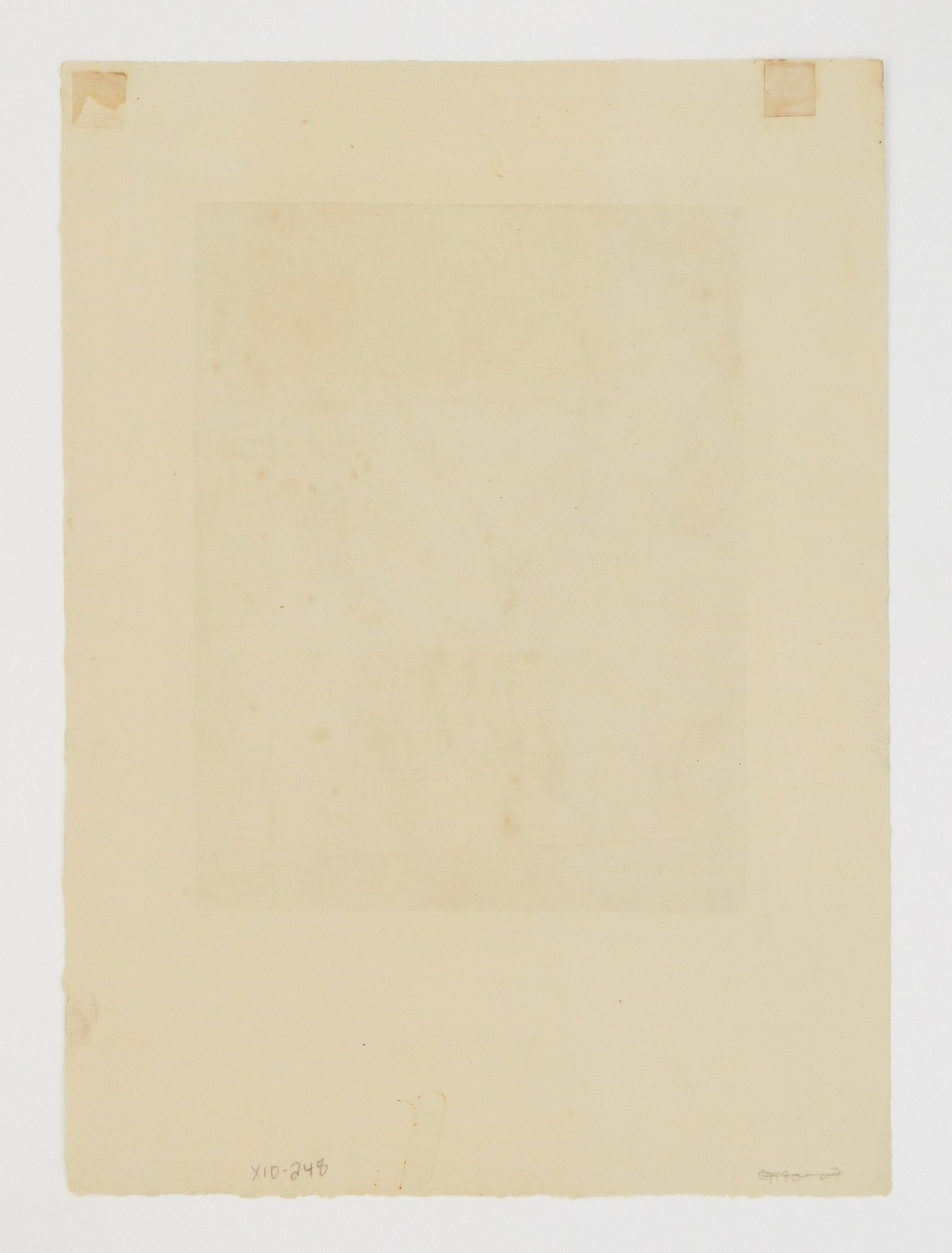 A muted-toned watercolor scene of two hooded figures in prayer.
