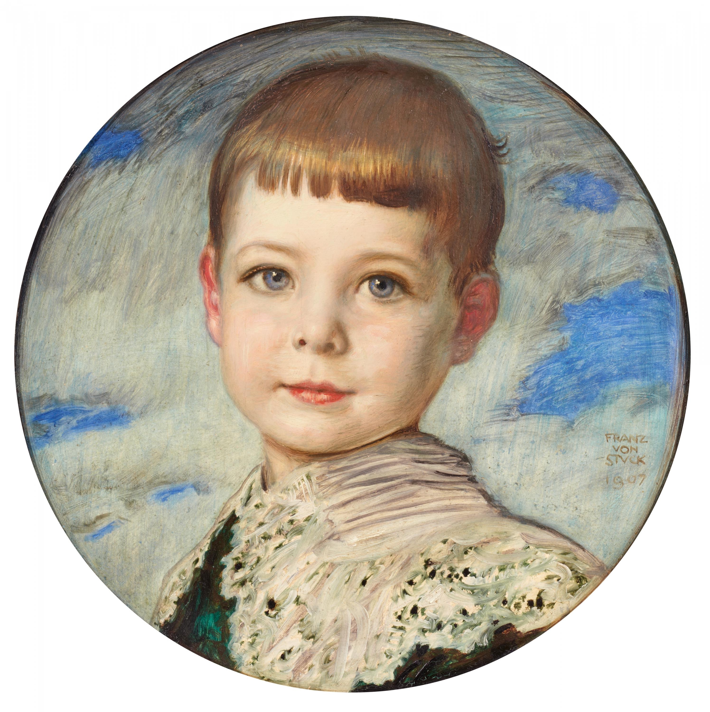 Artwork by Franz von Stuck, Bubi, Made of Oil on wood