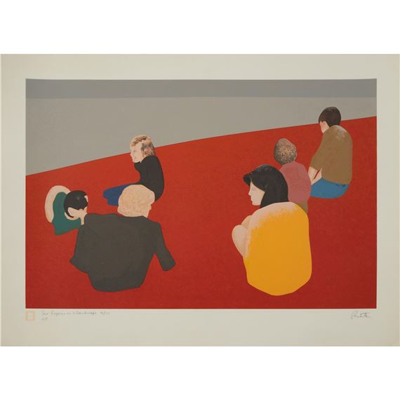 SIX FRIENDS IN A LANDSCAPE, 1978 by Charles Pachter, 1978