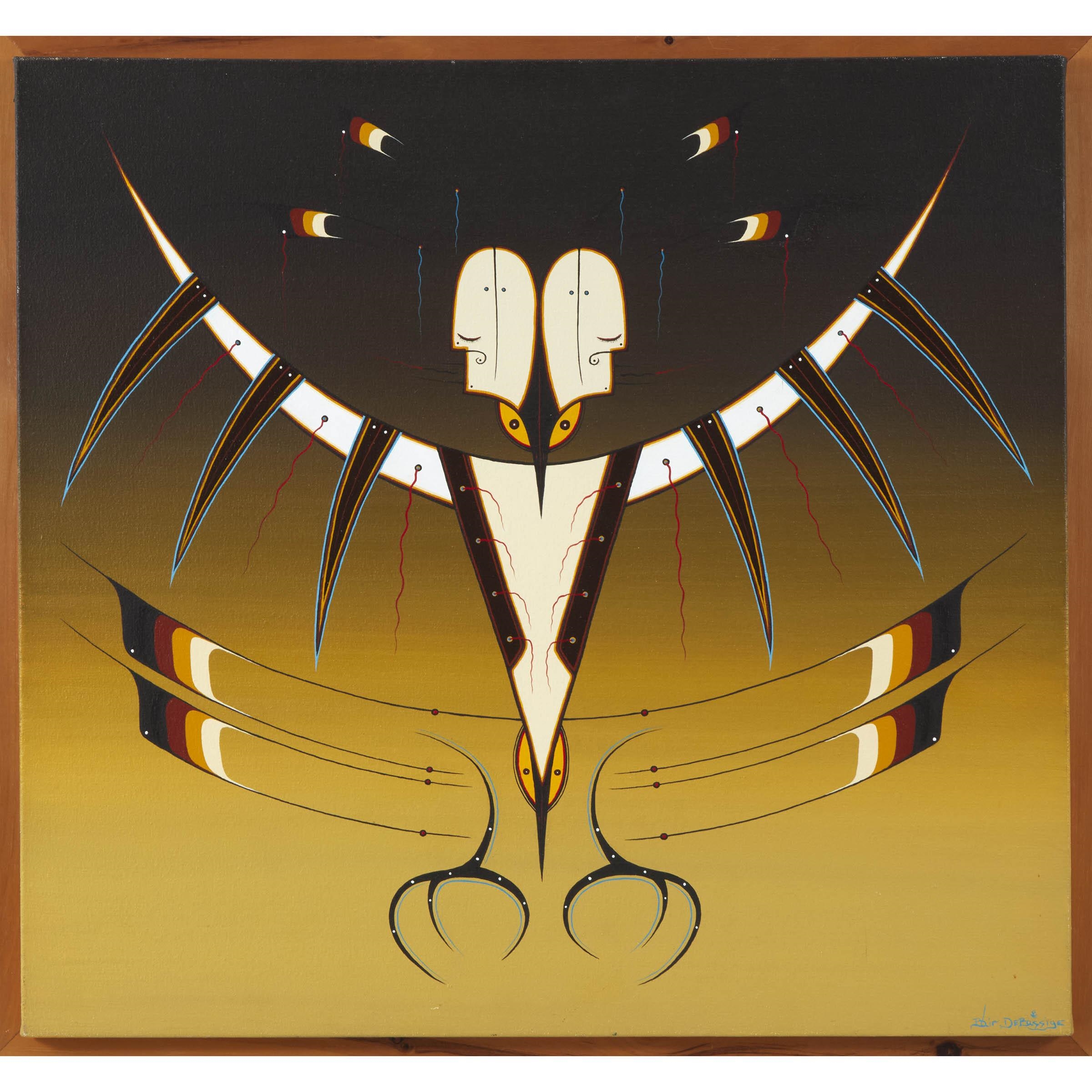 Artwork by Blair Debassige, MESSAGE TO THE PEOPLE, Made of acrylic on canvas