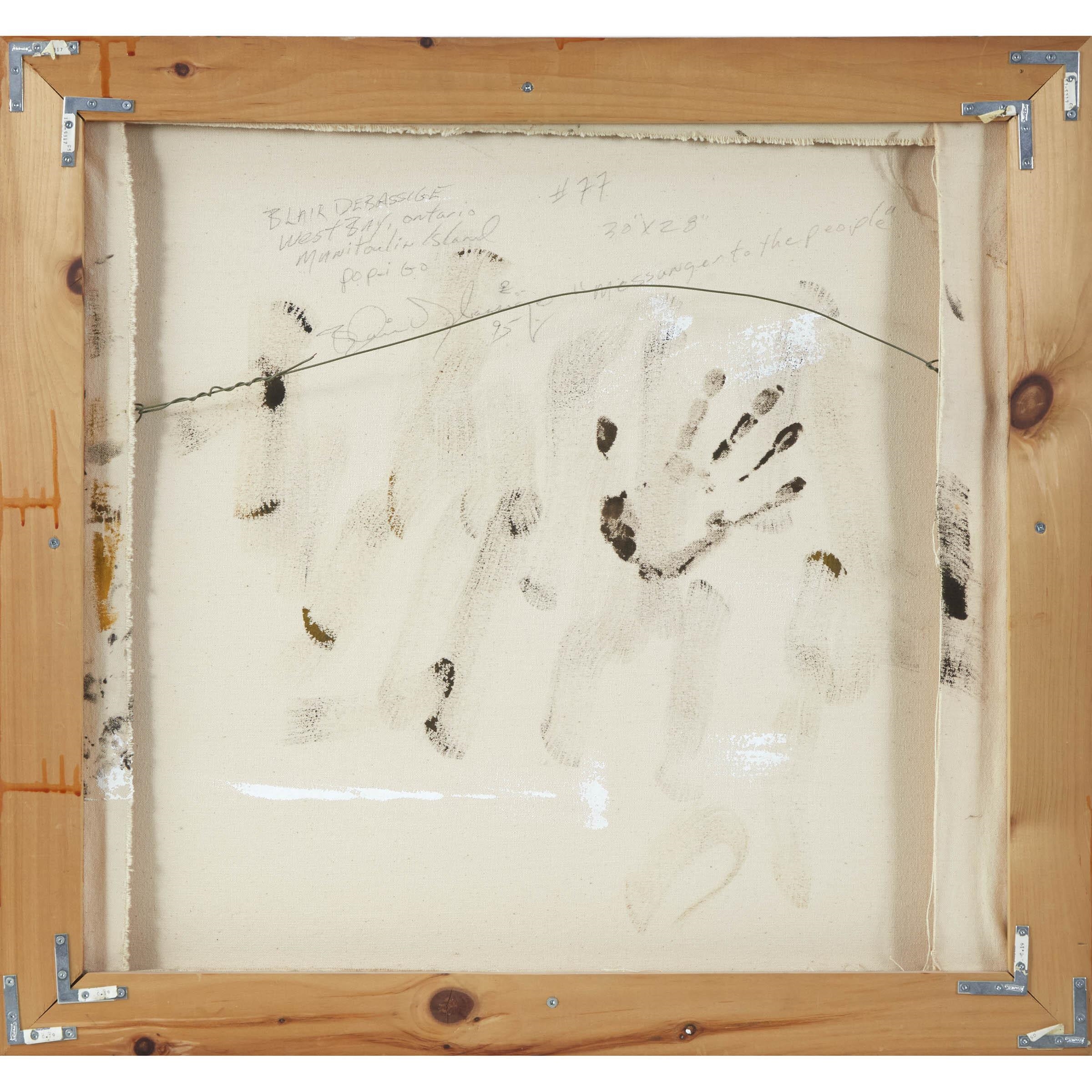 Artwork by Blair Debassige, MESSAGE TO THE PEOPLE, Made of acrylic on canvas