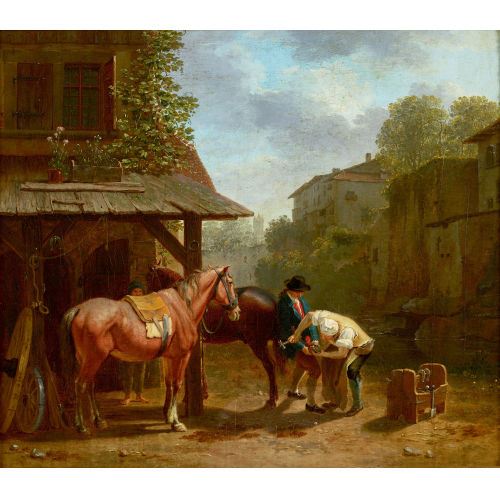 Vielle forge à Lausanne by Johann Jakob Biedermann