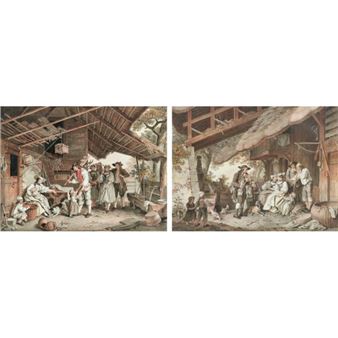 Paar Bauernszenen - Sigmund Freudeberg