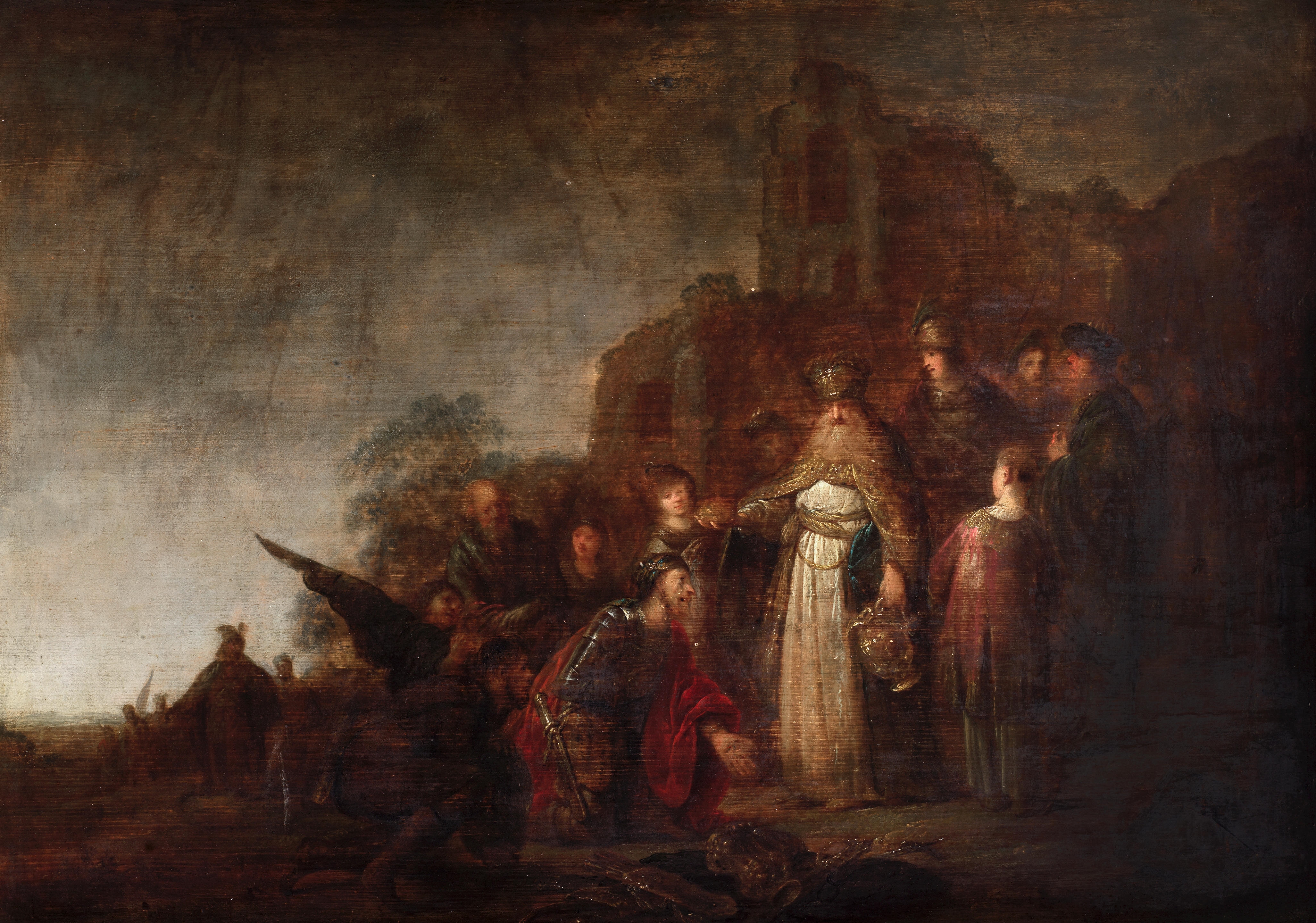 Artwork by Adriaen Verdoel, The Meeting of Abraham and Melchizedek, Made of oil on panel