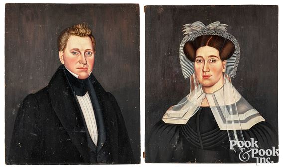 Milton Hopkins pair of portraits by Milton W. Hopkins