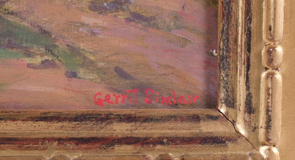 Artwork by Gerrit Van Sinclair, THE RAILROAD CROSSING, Made of Oil on artist board