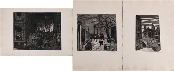 WINTER; FASNACHTSSPUK IM WALLGÄTßHEN and FASCHING IN PIESCHEN, 1957 by Hans Körnig, 1955(2), 1957