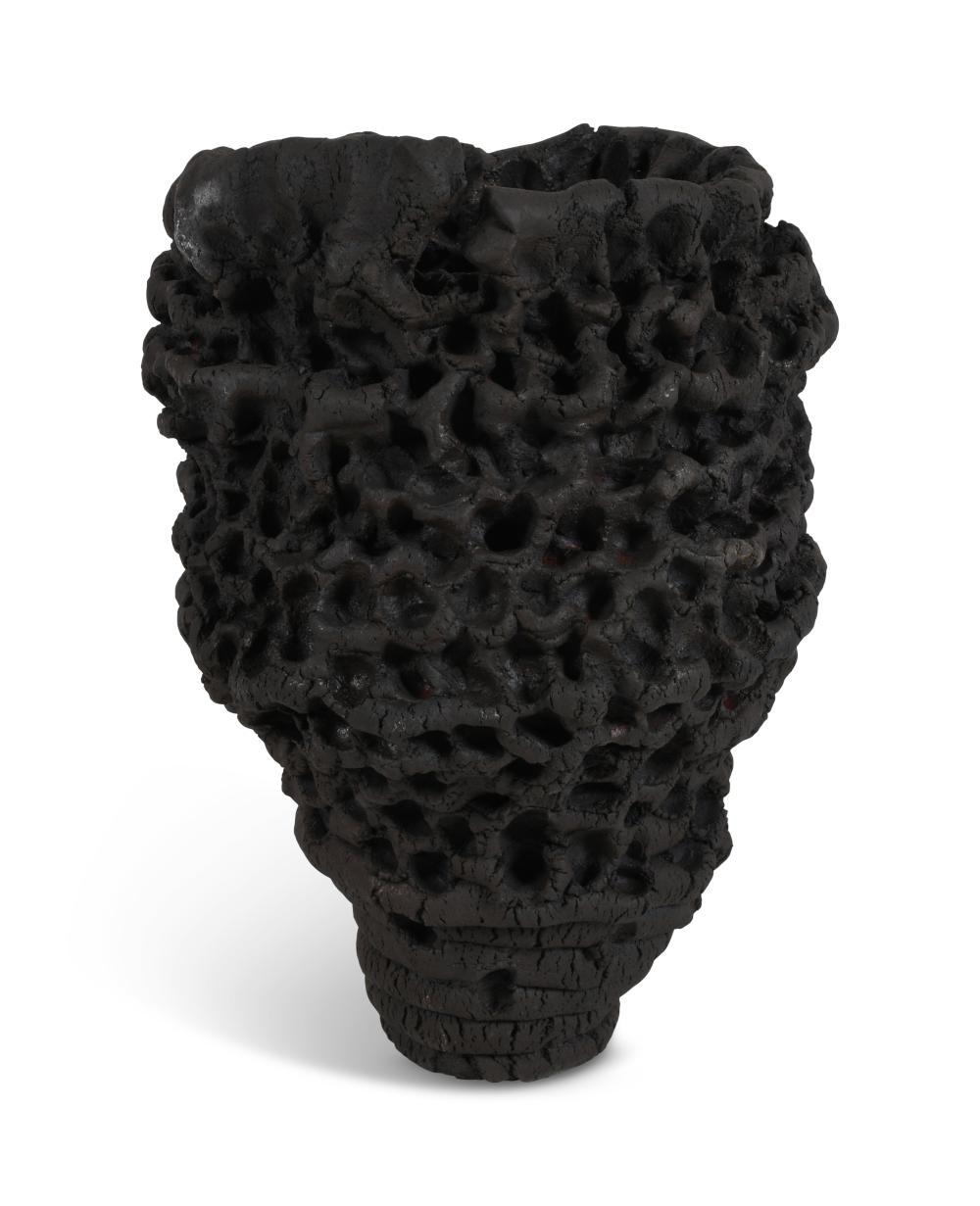 Artwork by Satoru Hoshino, UNTITLED (UNGLAZED KOKUTO STONEWARE VASE), CA. 2012, Made of stoneware vase