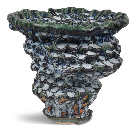 "SPRING SNOW" GLAZED STONEWARE VASE, CA. 2012 - Satoru Hoshino