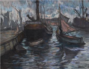 BOATS AT HARBOR - W. Finch