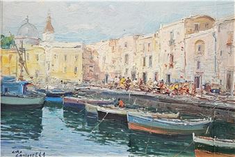 Ciro Canzanella 港の風景 油彩画 Ciro Canzanella Paintings & Artwork for Sale | Ciro