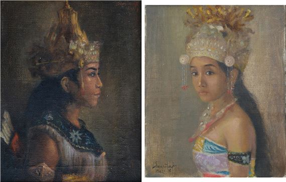 a. Balinese Dancer Dressed as Rama; b. Balinese Dancer by Suminarto , painted in 1976