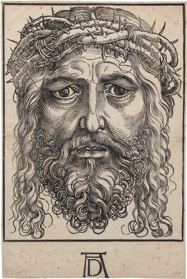Hans Sebald Beham | THE HEAD OF CHRIST CROWNED WITH THORNS (BARTSCH APP ...