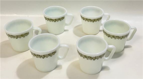 Pyrex | GOOD SET OF SIX RETRO PYREX PATTERNED COFFEE MUGS | MutualArt