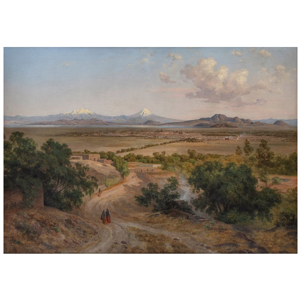 Artwork by José María Velasco, Valle de México desde el Tepeyac, Made of Óleo sobre tela montado sobre aglomerado