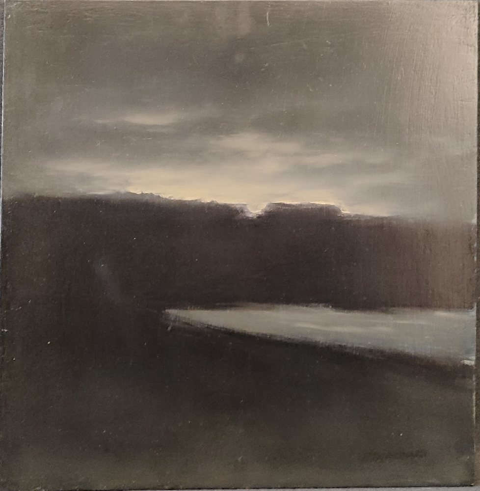 Artwork by Andrew Diacono, Ghajn Tuffieha at night, Made of Oil on board