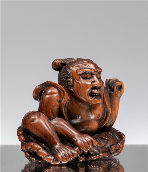 Japanese School | A FINELY CARVED WOOD NETSUKE SIGNED MASANO, JAPAN EDO ...