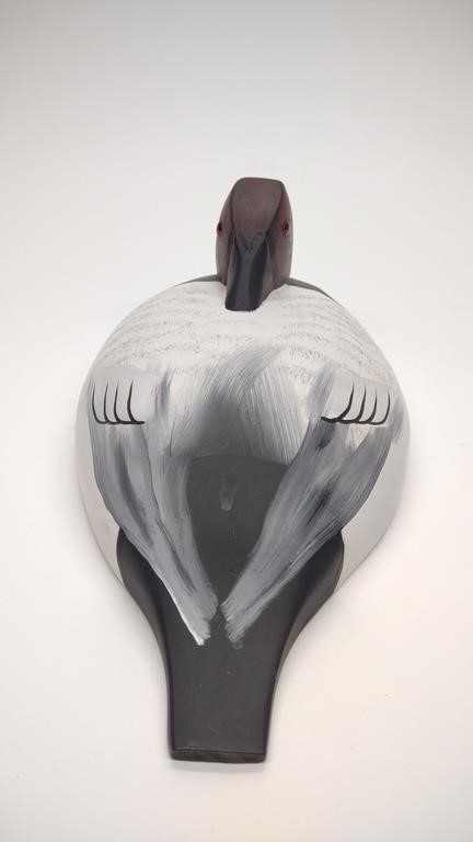 Artwork by Doug Gates, Doug Gates Preening Canvasback Drake Duck Decoy, Made of canvas