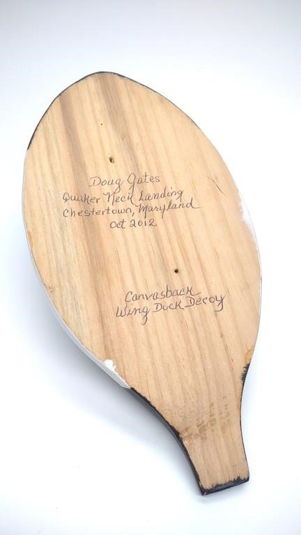 Artwork by Doug Gates, Doug Gates Preening Canvasback Drake Duck Decoy, Made of canvas