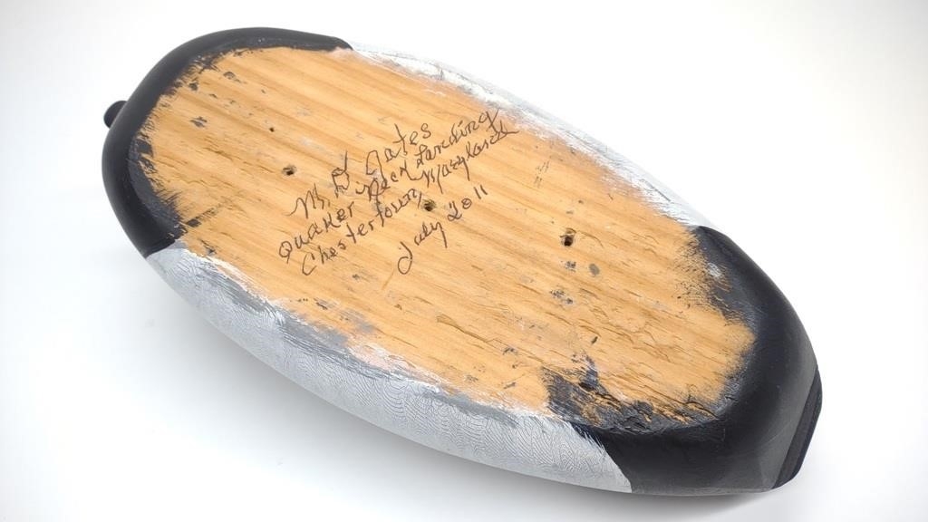 Artwork by Doug Gates, Doug Gates Tucked Head Canvasback Drake Duck Decoy, Made of glass