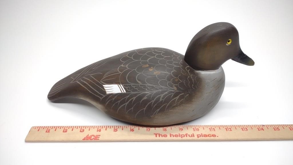 Artwork by Doug Gates, Doug Gates Goldeneye Hen Duck Decoy, Made of glass