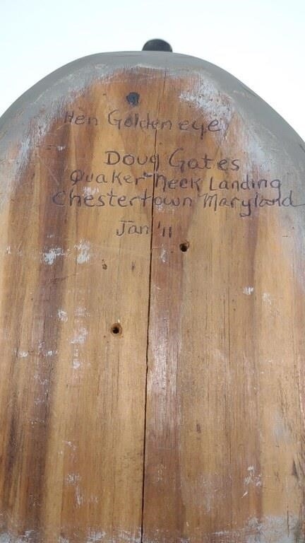 Artwork by Doug Gates, Doug Gates Goldeneye Hen Duck Decoy, Made of glass