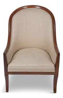 EMPIRE STYLE MAHOGANY BERGERE 36 1/2 x 25 x 27 in. (92.7 x 63.5 x 68.6 cm - Dusty Rose