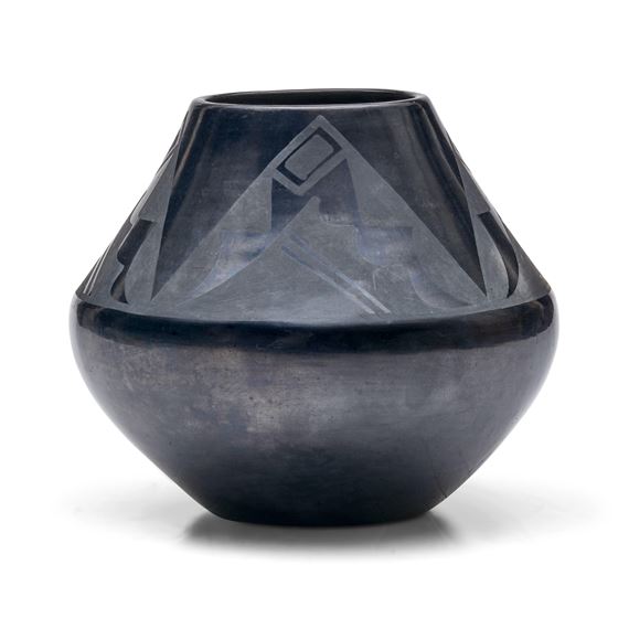 A Maria Martinez blackware jar by Maria Montoya Martinez, 1887
