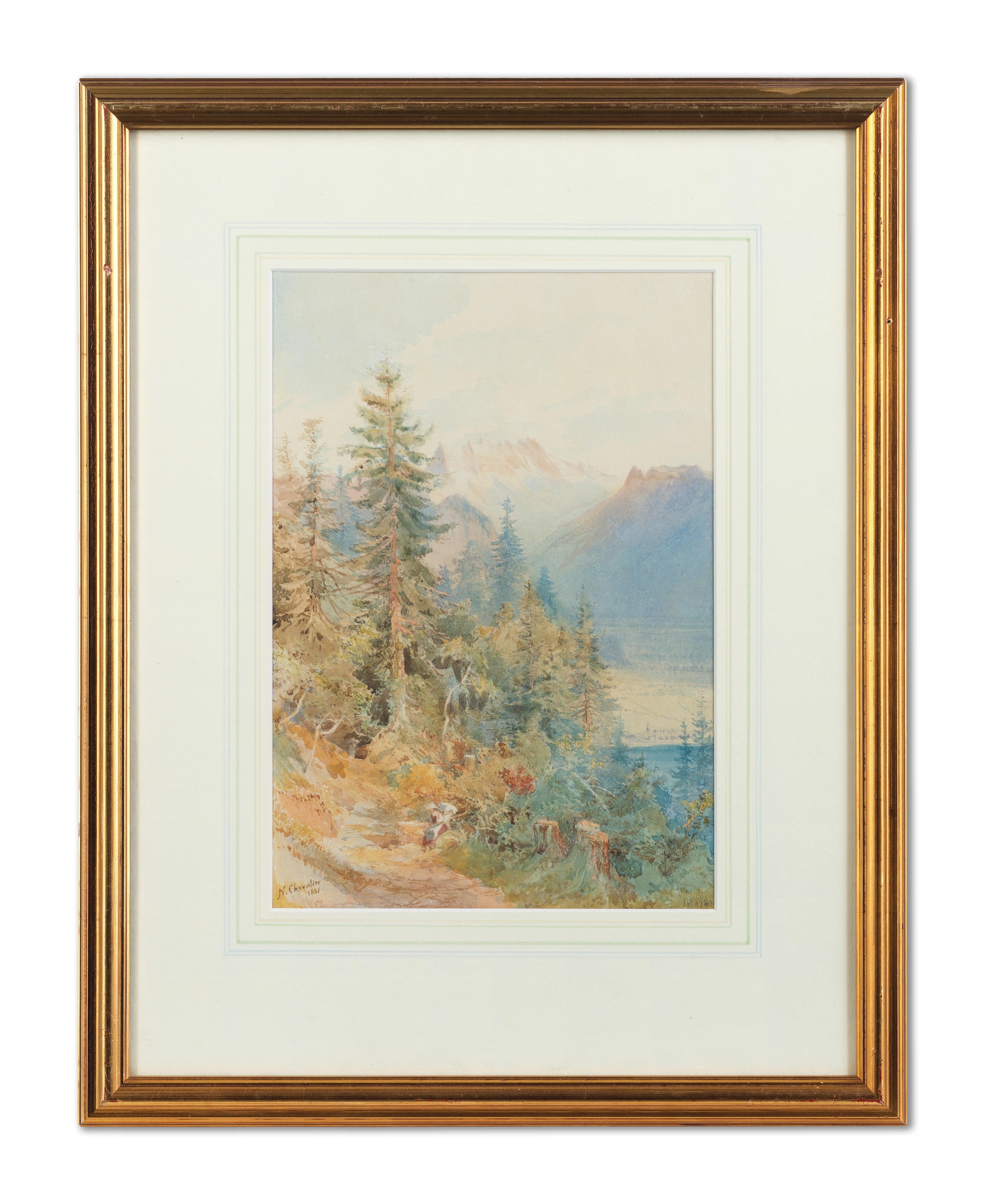 Artwork by Nicolas Chevalier, Alpine scene, Made of Watercolour