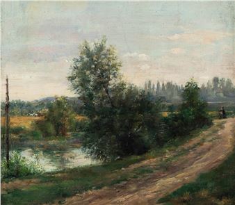 Pejzaż nadwodny/ Nad strumieniem, lata 60-te XIX w - Josef Szermentowski