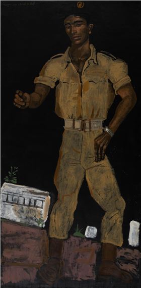 Soldat dansant le zeibekiko by Yannis Tsarouchis, daté  1966