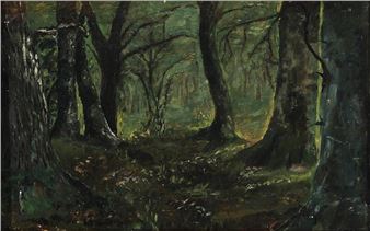 Forest view from Charlottenlund. - Carl Ferdinand Andersen