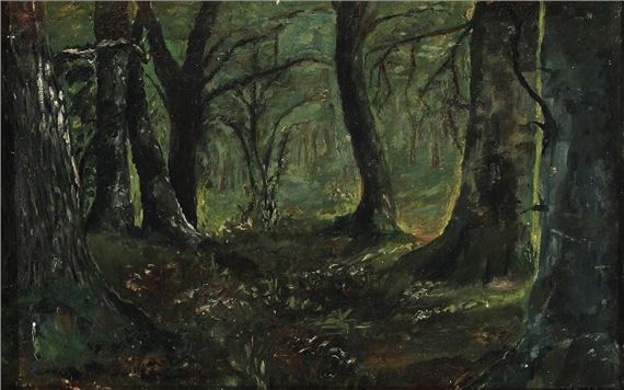 Forest view from Charlottenlund. by Carl Ferdinand Andersen, 1906