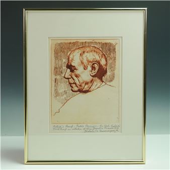 Portrait of Pablo Picasso, Signed - Vuk Vuchinich