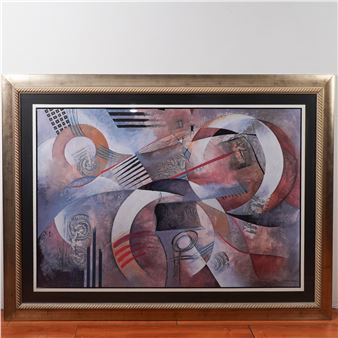 Marlene Healey, Large Mixed Media Print, Straight Up, Signed in Plate - Marlene Healey