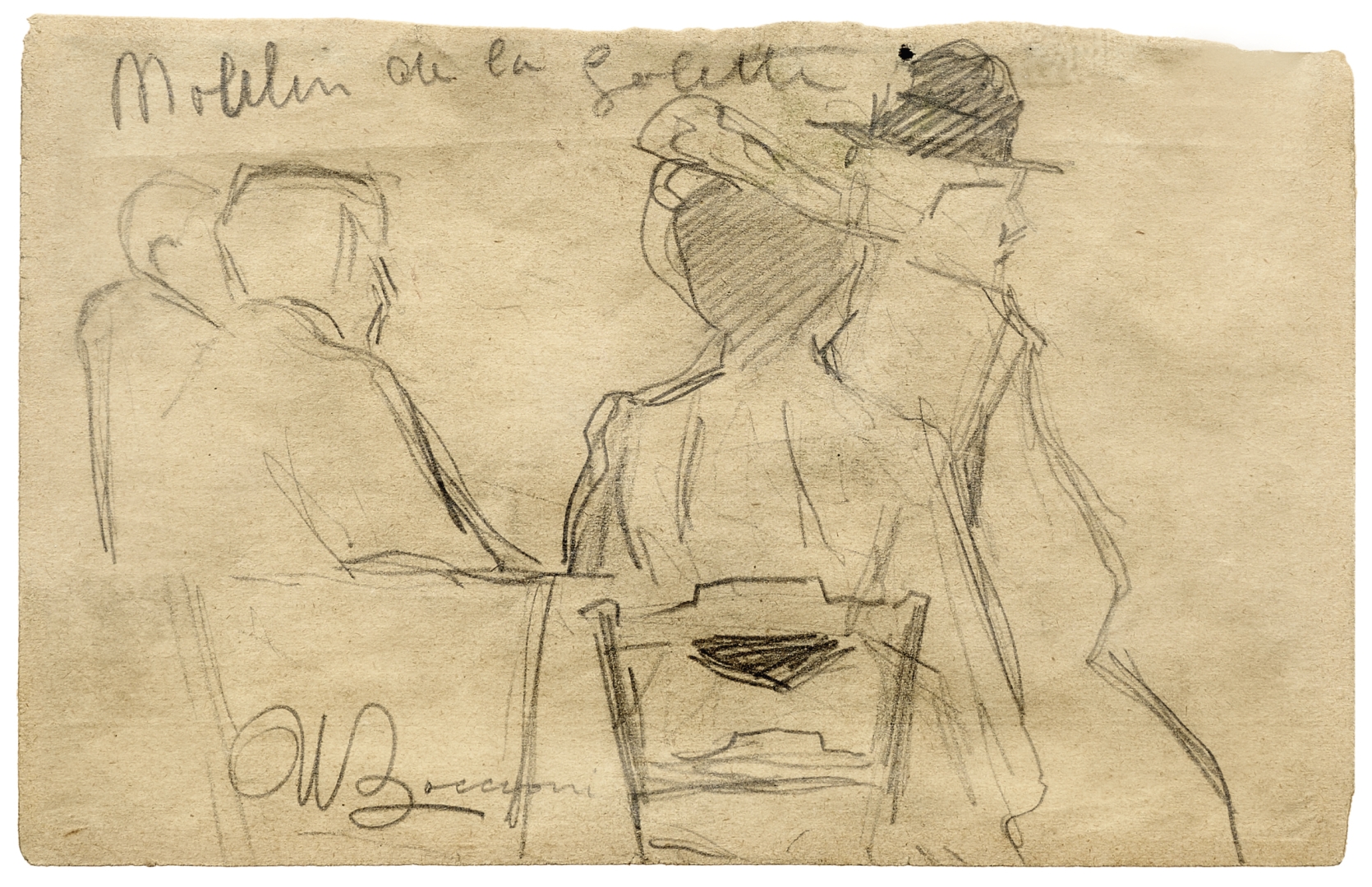 Artwork by Umberto Boccioni, Moulin au Le Galette, Made of Pencil on paper