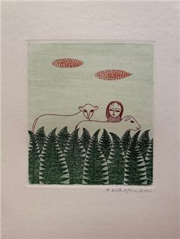 Minami Kaiko Original etching - Keiko Minami