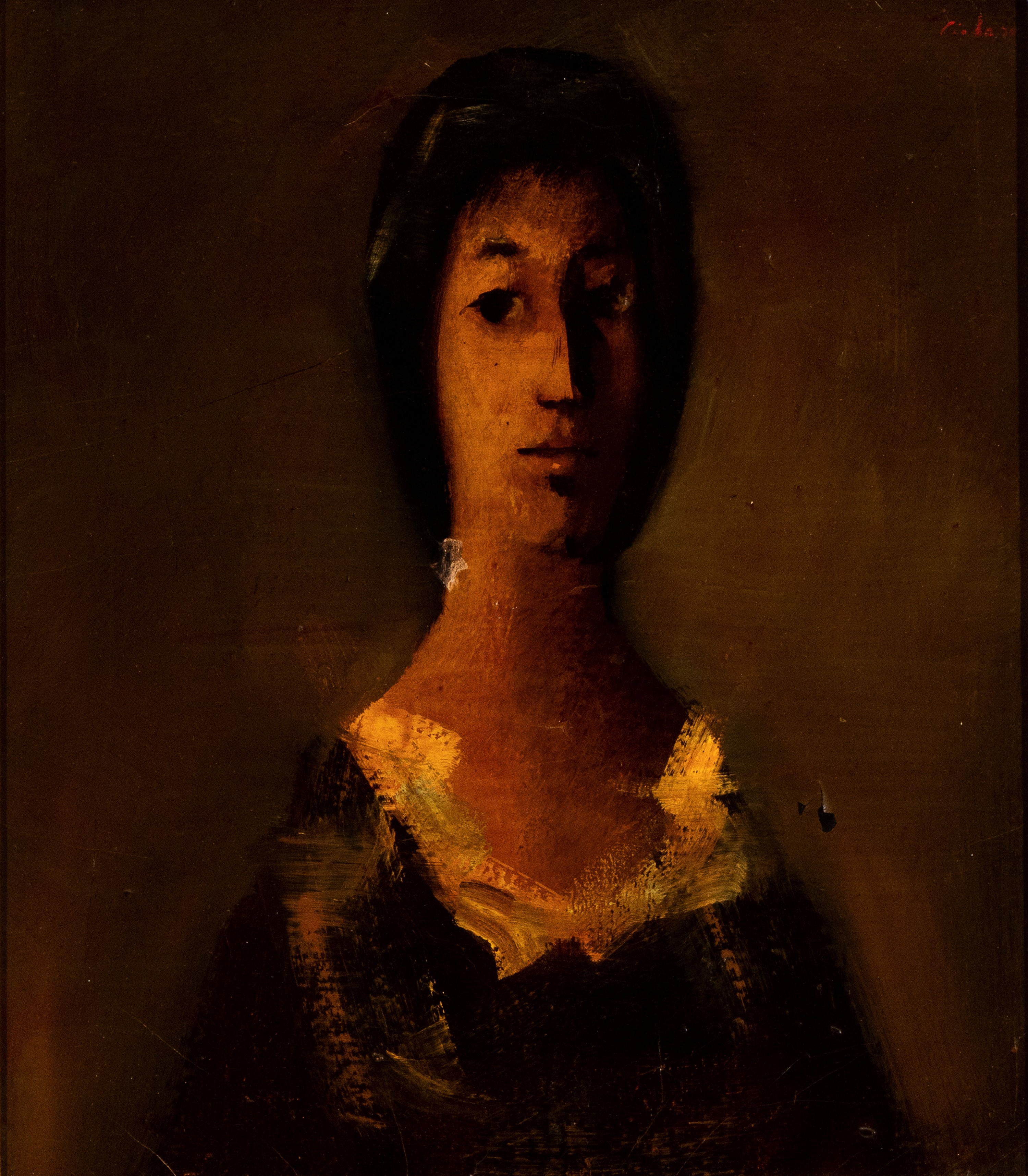 Artwork by Mircea Ciobanu, Female portrait, Made of Oil on canvas