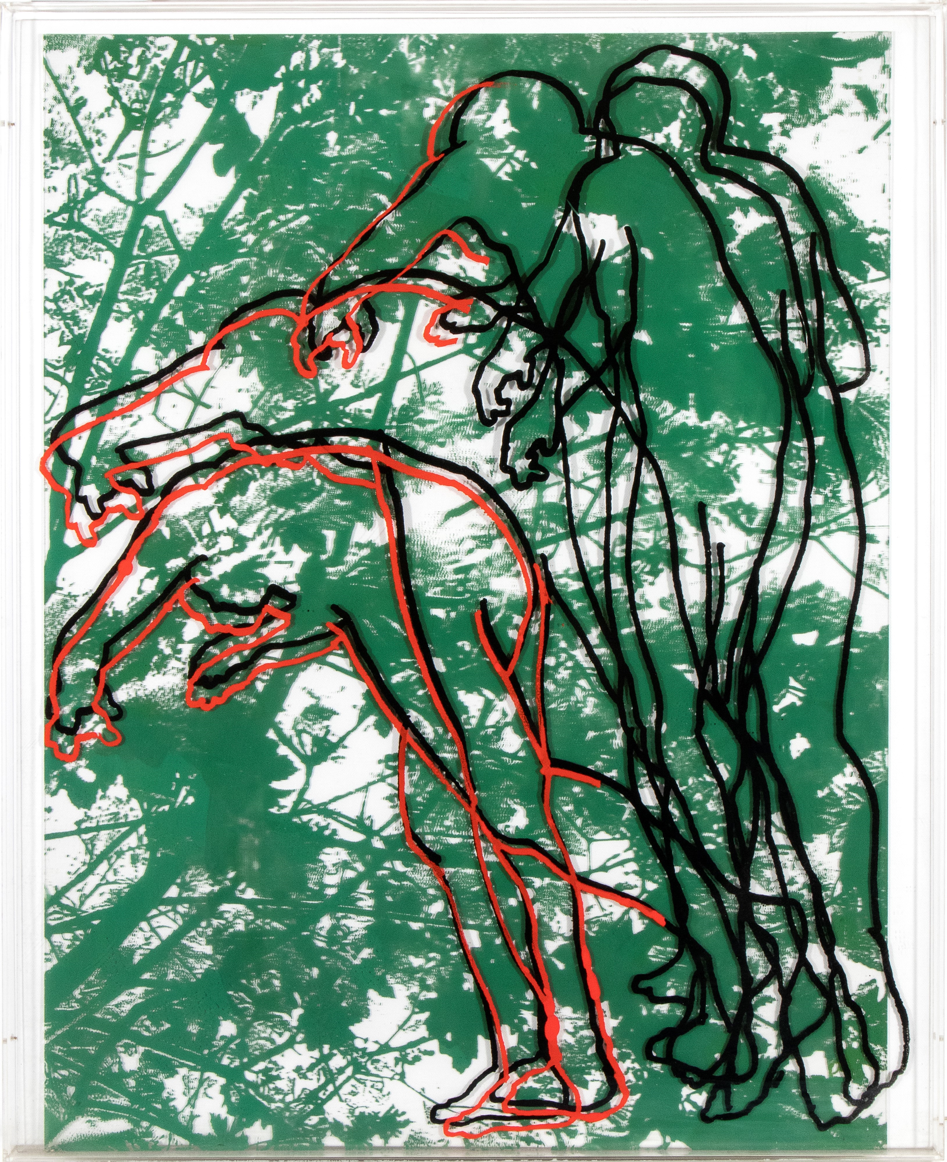 Artwork by Vincenzo Ceccato, Figure dinamiche, 2001, Made of silkscreen on canvas