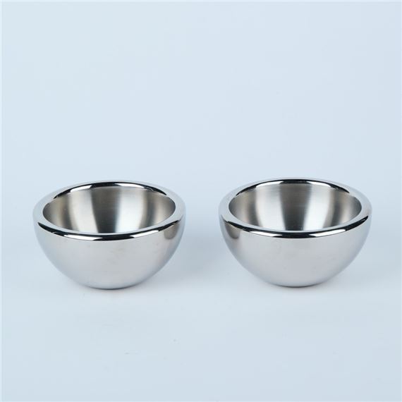 Jorgensen | A Pair of Double Walled Polished Stainless Bowls by C