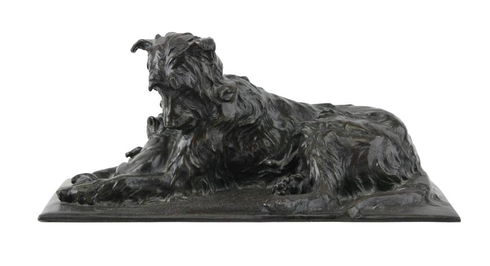 Artwork by Charles Paillet, Les Deux Amis (The Two Friends), Made of Bronze Sculpture