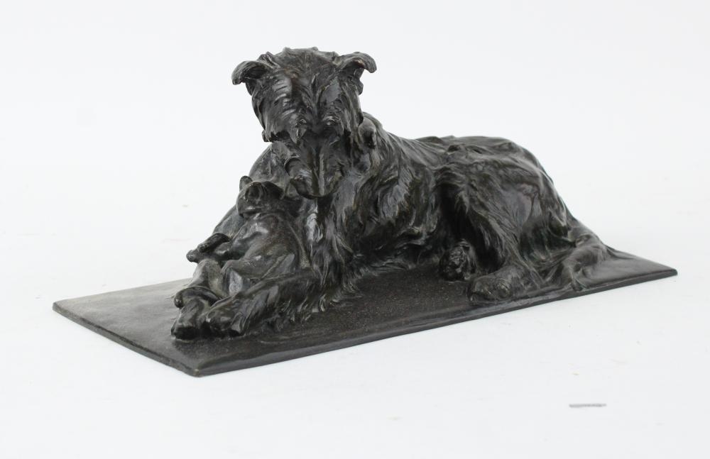 Artwork by Charles Paillet, Les Deux Amis (The Two Friends), Made of Bronze Sculpture