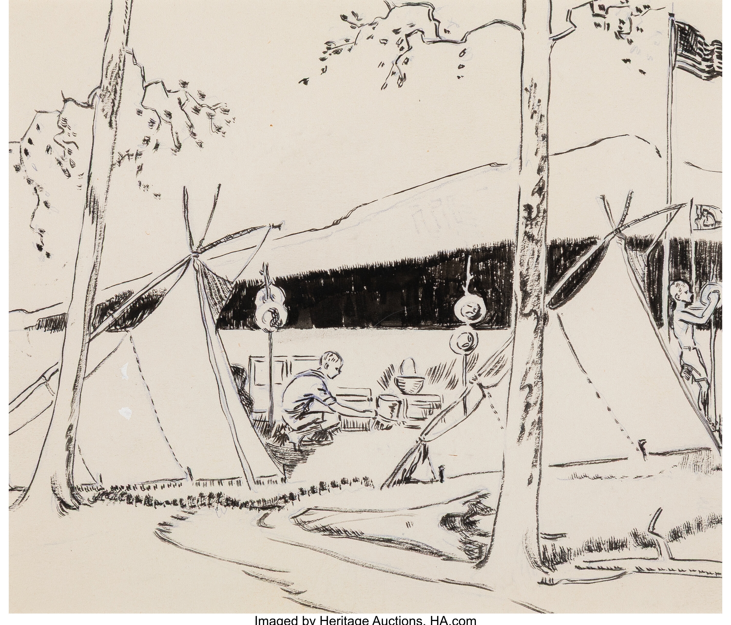 Remington Schuyler | Scouts Building a Log Structure, Scouts Setting Up ...
